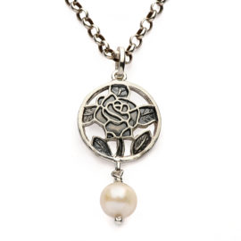 rosa colgante plata cler munts circular